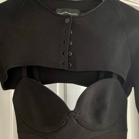 Brandon Maxwell Black Bustier Dress XS - Picture 10 of 12